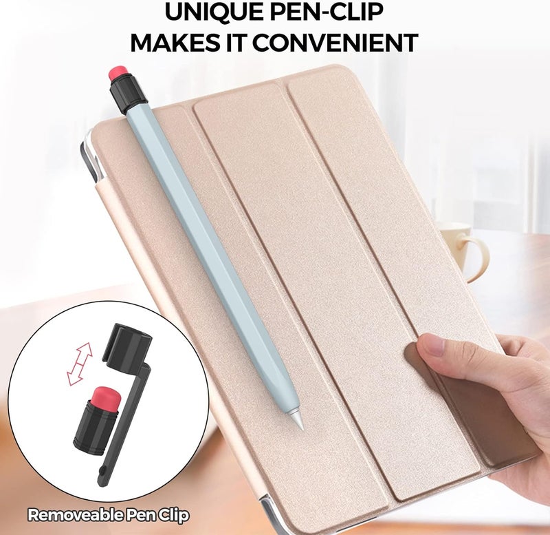 TRONWIN Apple Pencil 1st Generation Case, Silicone Pencil Sleeve Cover Perfect Grip Skin Classic Design with Sturdy Clip Compatible with Apple Pencil 1st gen for ipad (Light Blue) - Image 5